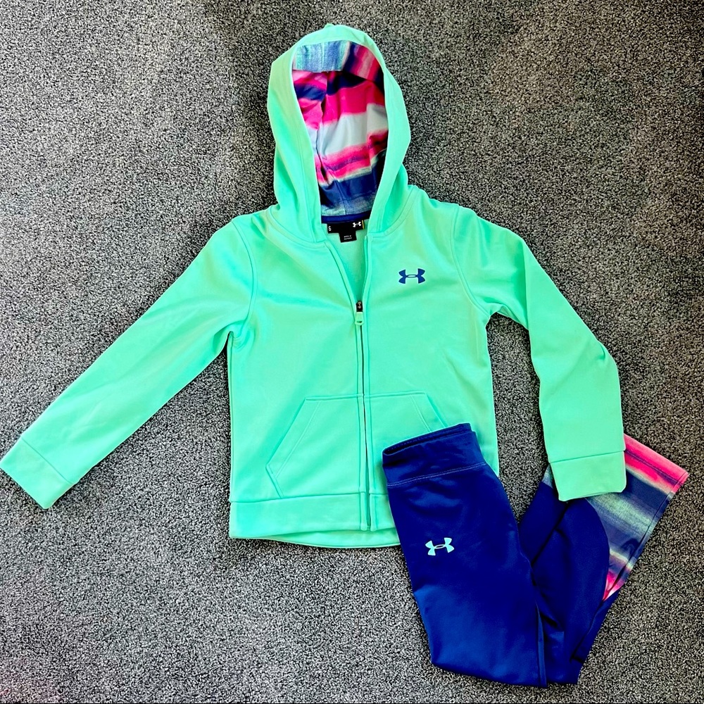 Under Armour Two Piece Green & Blue Outfit